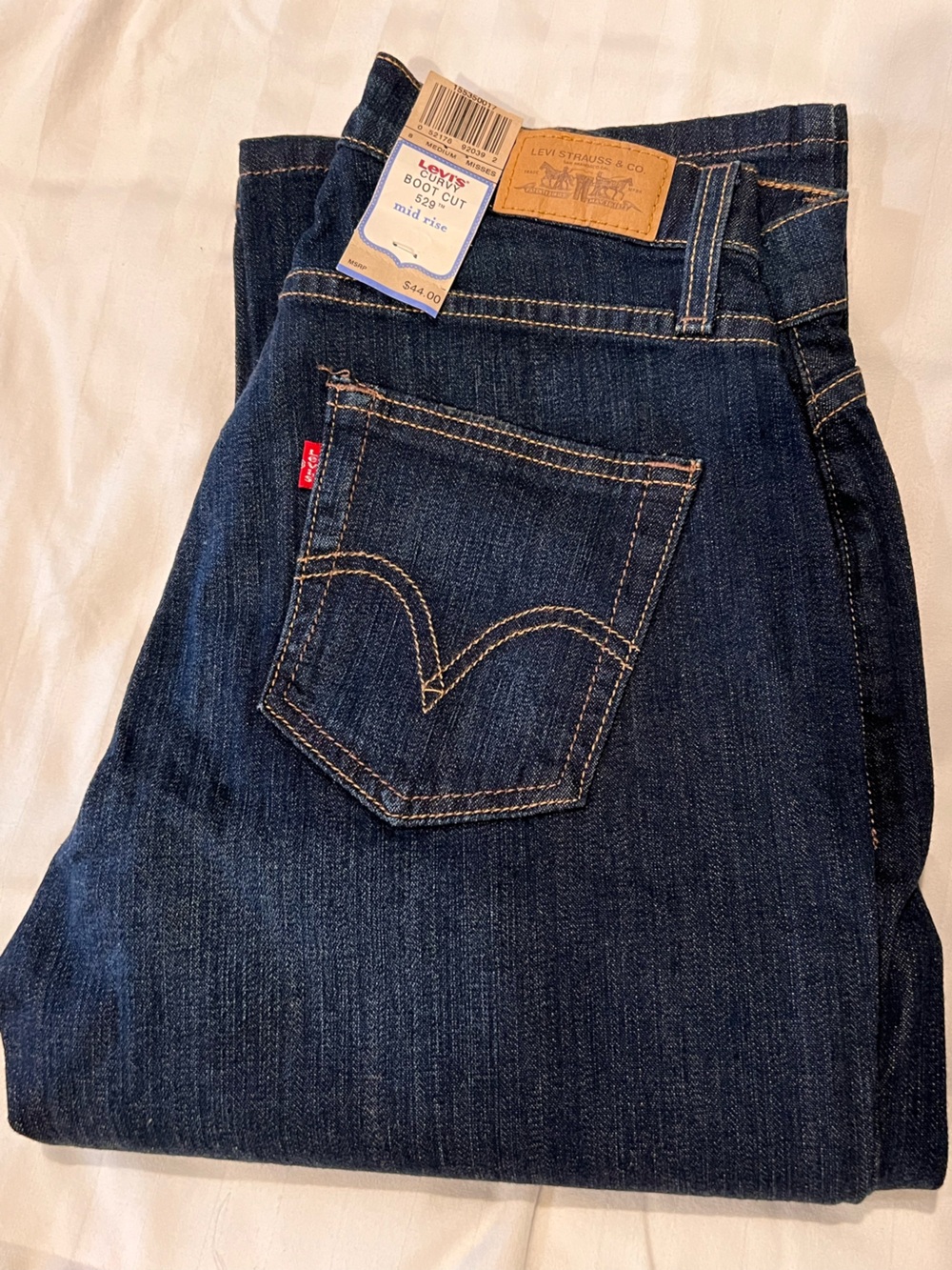 Vintage Levi's 529 Curvy Bootcut jeans Dark Wash size 8M- NWT